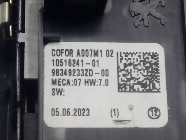 Compre 98349233ZD Peugeot/Citroen Unidade de botões dianteira esquerda de controlo de elevador de vidro
