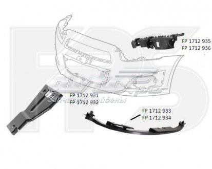 Consola de spoiler do pára-choque dianteiro FPS FP1712933 preço, a partir de 6,56 USD
