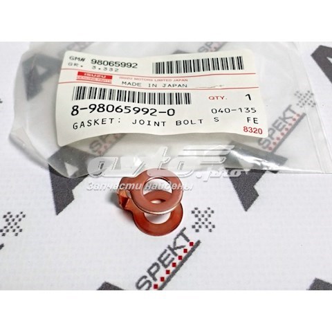 Vedante anular de tubo de combustível 8980659920 Isuzu