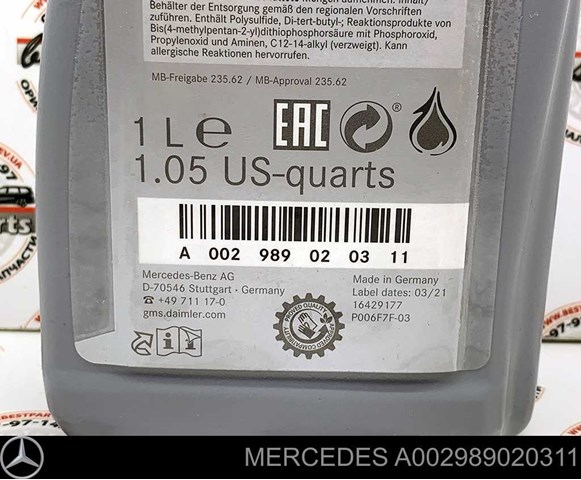 Compre A002989020311 Mercedes Óleo de transmissão