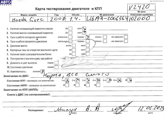 Motor montado Honda L13A7