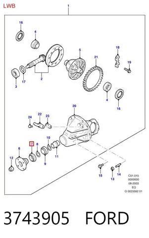 Bucim da haste de redutor do eixo traseiro SA0127165 Mazda