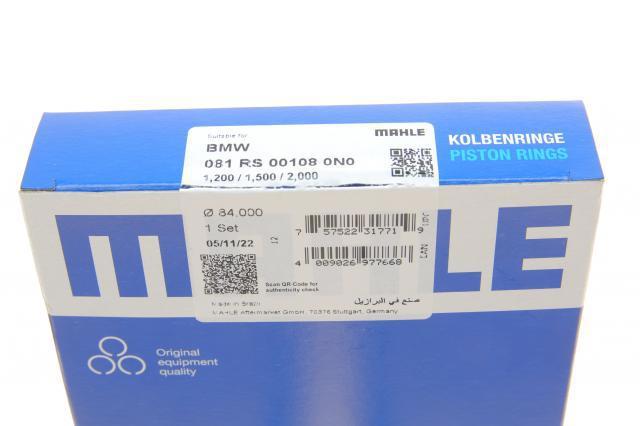 Compre 081RS001080N0 Mahle Original Anéis do pistão para 1 cilindro, STD.
