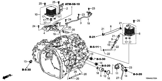 913025T0003 Honda Vedante anular de filtro da Caixa Automática de Mudança