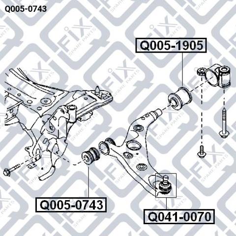Compre Q0050743 Q-fix Bloco silencioso dianteiro do braço oscilante inferior