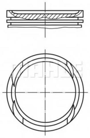 0100501 Mahle Original Pistão do kit para 1 cilindro, 2ª reparação ( + 0,50)
