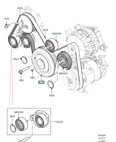 Polia de cambota LR113860 Land Rover