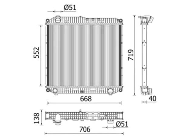 Compre A9675000301 Mercedes Radiador de esfriamento de motor