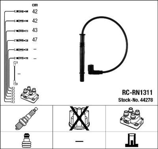 Compre RCRN1311 NGK Fios de alta voltagem, kit