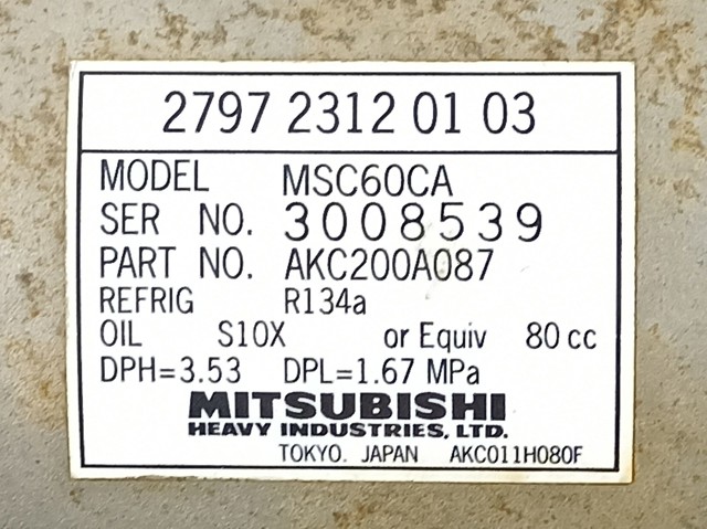 Compressor de aparelho de ar condicionado Tata MSC60CA preço, a partir de 73,21 USD