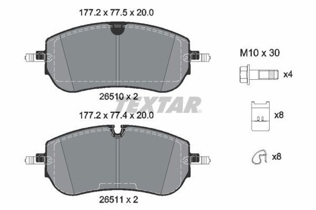 Sapatas do freio dianteiras de disco Land Rover LR174900 preço, a partir de 81,32 USD
