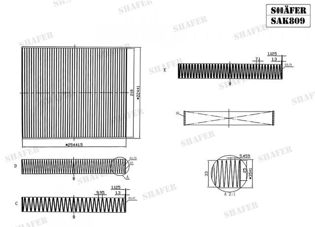 Filtro de salão SAK809 Shafer