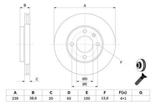 986478017 Bosch Disco do freio dianteiro