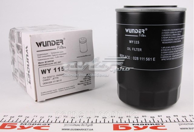 Filtro de óleo Wunder WY115 preço, a partir de 8,24 USD