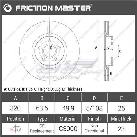 Disco do freio dianteiro Friction Master R1125