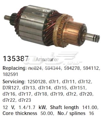 Compre 135387 Cargo Induzido (rotor) do motor de arranco