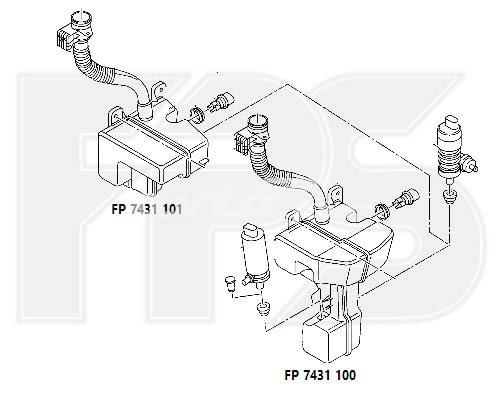 Tanque de fluido para lavador de vidro FPS FP7431101