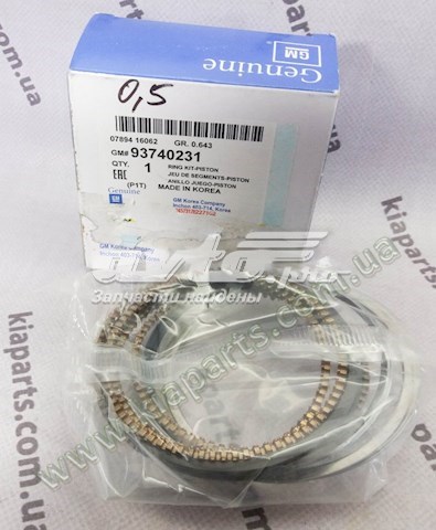 93740231 Hyundai/Kia Kit de anéis de pistão de motor, 2ª reparação ( + 0,50)