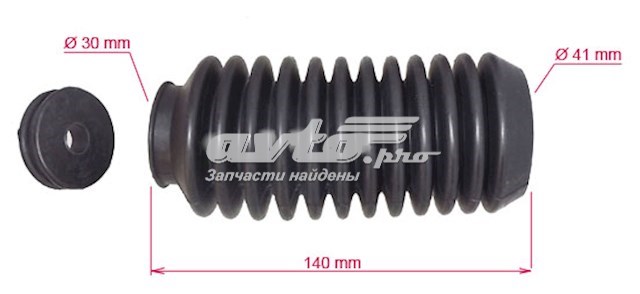 Bota de proteção esquerda do mecanismo de direção (de cremalheira) VW104DUSTER MSG