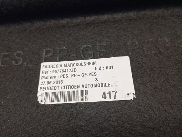 Prateleira de salão traseira Peugeot/Citroen 96776417ZD