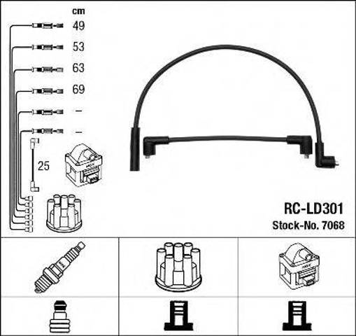 Compre RCLD301 NGK Fios de alta voltagem, kit