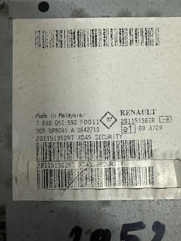 Aparelhagem de som (rádio AM/FM) Renault (RVI) 281151362R preço, a partir de 86,08 USD