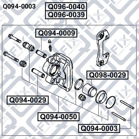 Kit de reparação de suporte do freio traseiro Q-fix Q0940003