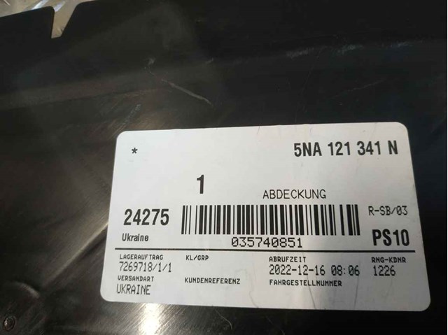 Compre 5NA121341 VAG Conduto de ar (defletor) inferior do radiador