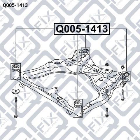 Bloco silencioso (coxim) de viga dianteira (de plataforma veicular) Q0051413 Q-fix