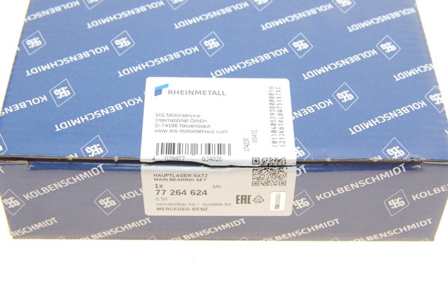 Folhas inseridas principais de cambota, kit, 2ª reparação ( + 0,50) 77264624 Kolbenschmidt