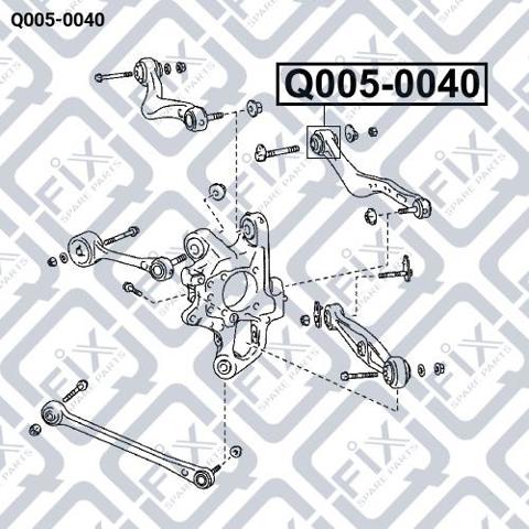 Q0050040 Q-fix Bloco silencioso interno traseiro de braço oscilante transversal