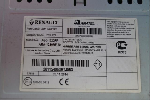 281154063R Renault (RVI) Aparelhagem de som (rádio AM/FM)