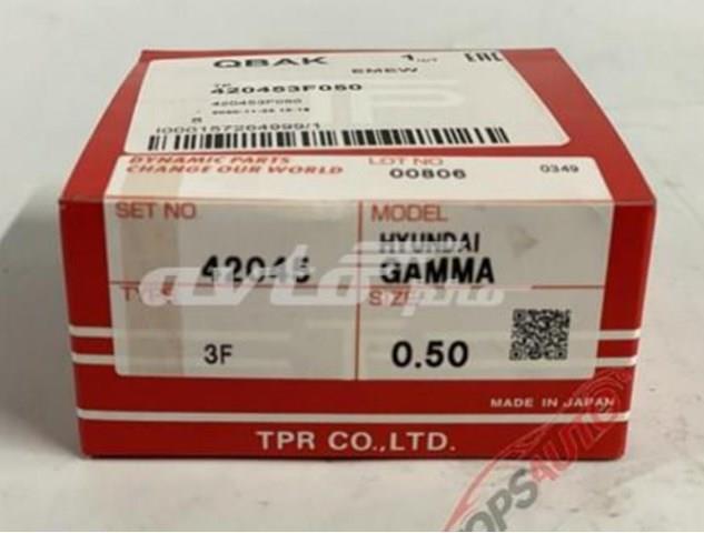 Kit de anéis de pistão de motor, 2ª reparação ( + 0,50) 42045050 TPR