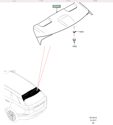LR104718 Land Rover Spoiler de porta-malas (de 3ª/5ª porta traseira)