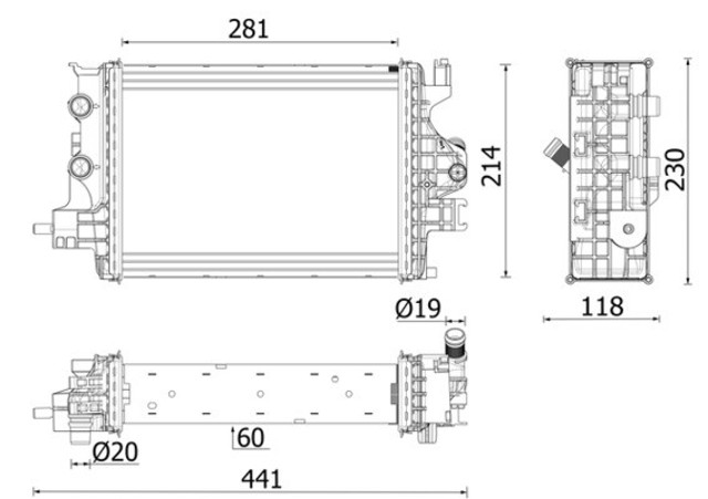 Radiador direito de esfriamento de motor Renault (RVI) 214109135R preço, a partir de 395,43 USD