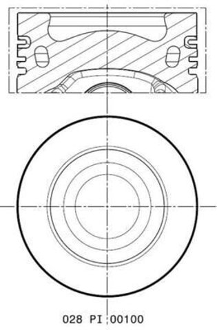 Compre 028PI00100001 Mahle Original Pistão do kit para 1 cilindro, 1ª reparação ( + 0,25)