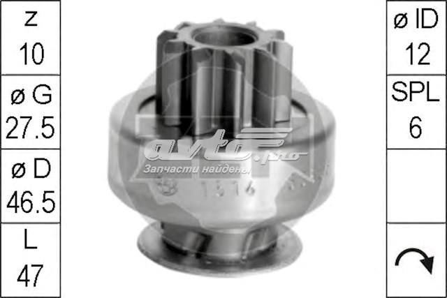 ZN1614 ZEN Roda-livre do motor de arranco