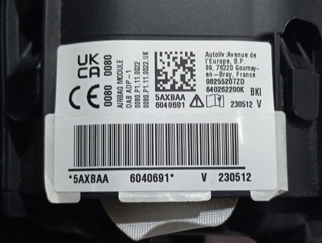 Cinto de segurança (AIRBAG) de condutor Peugeot/Citroen 98255207ZD preço, a partir de 466,50 USD