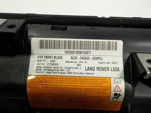 LR026034 Land Rover Cinto de segurança (AIRBAG) de condutor, de proteção de joelhos