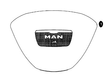 81464326014 MAN Placa sobreposta do cinto de segurança "AIR BAG" do volante de direção