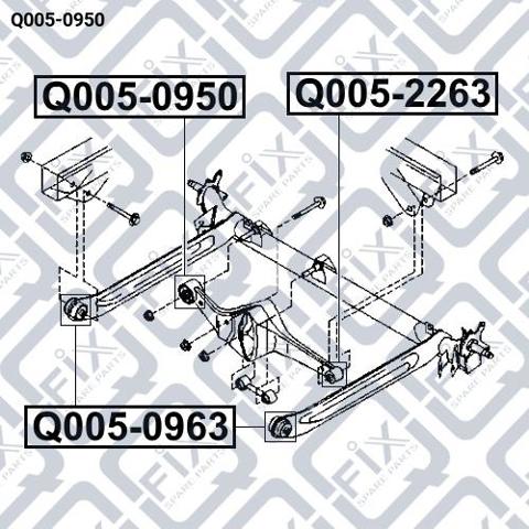 Bloco silencioso traseiro de braço oscilante transversal Q-fix Q0050950 preço, a partir de 10,93 USD