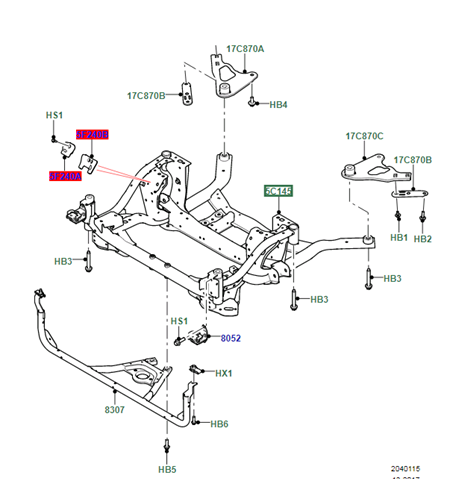 Viga de suspensão dianteira (plataforma veicular) Land Rover HK835C145AG preço, a partir de 515,56 USD