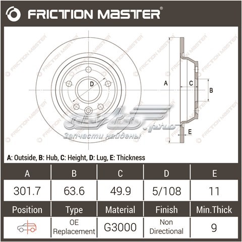 Compre R1832 Friction Master Disco do freio traseiro
