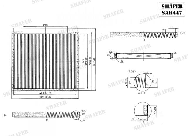 Filtro de salão Shafer SAK447 preço, a partir de 9,55 USD