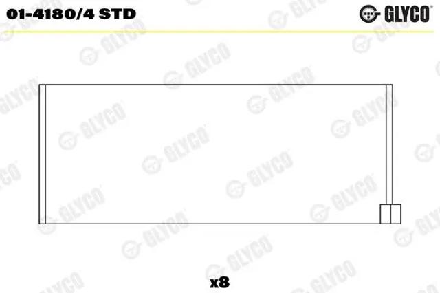 0141804STD Glyco Folhas inseridas de cambota de biela, kit, padrão (STD)