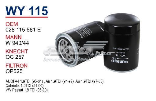 Filtro de óleo Wunder WY115 preço, a partir de 8,24 USD