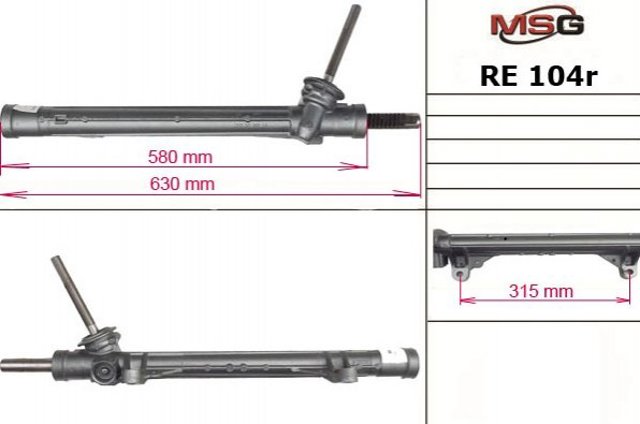 RE104R MSG Cremalheira da direção