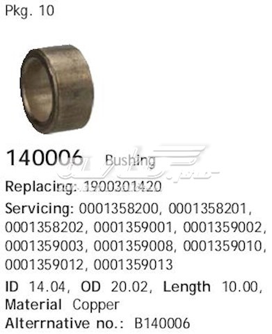 Compre 140006 Cargo Bucha do motor de arranco