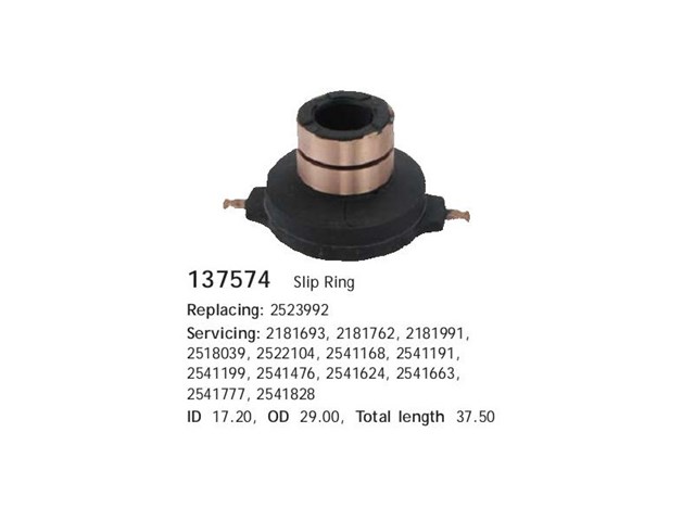 Tubo coletor de rotor do gerador 137574 Cargo