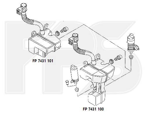 Tanque de fluido para lavador de vidro FPS FP7431101 preço, a partir de 43,93 USD